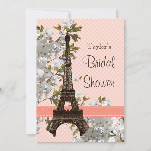 Parisian Eiffel Tower Bridal Shower Invitations