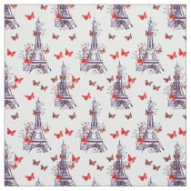 Parisian Eiffel Tower Purple Chic Fabric