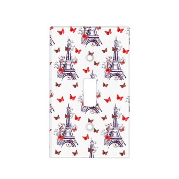 Parisian Eiffel Tower Purple Chic Light Switch Cover
