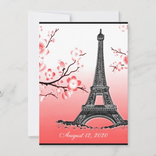 Parisian Eiffel Tower Red Wedding Invitations
