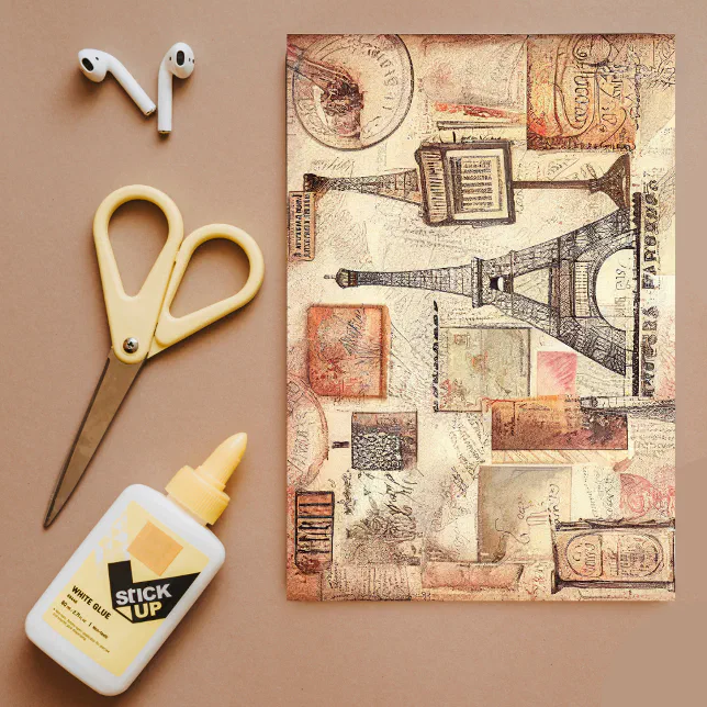 Parisian Eiffel Tower Retro Decoupage Tissue Paper | Zazzle