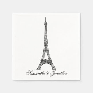 Parisian Eiffel Tower Wedding Custom Napkins