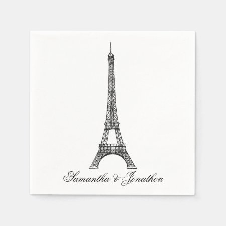 Parisian Eiffel Tower Wedding Custom Napkins