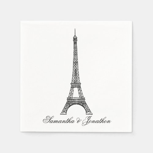 Parisian Eiffel Tower Wedding Custom Napkins