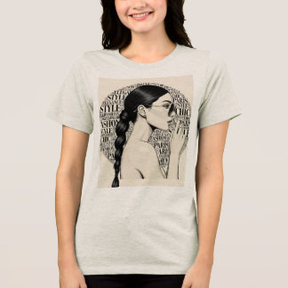 Parisian Elegance Profile Word Cloud Art Tri-Blend Shirt