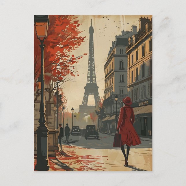 Parisian Elegance Vintage Postcard (Front)
