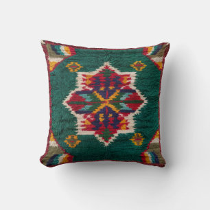 Parisian Elegance with Green Kilim Pillows: Stylis Throw Pillow