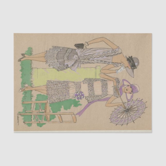 Parisian Fashion Flappers Tissue Paper (Front)