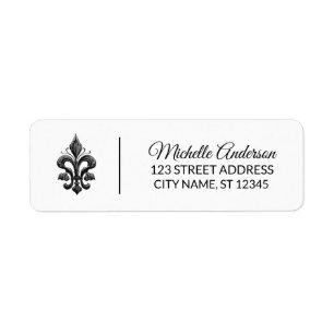 Parisian French Fleur de Lis Paris Return Address Label
