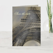 Parisian french wedding save the date announcement