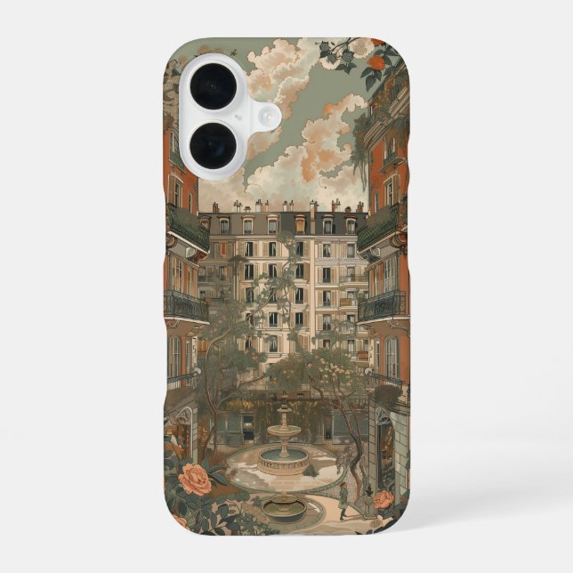 Parisian Garden Square iPhone Case (Back)