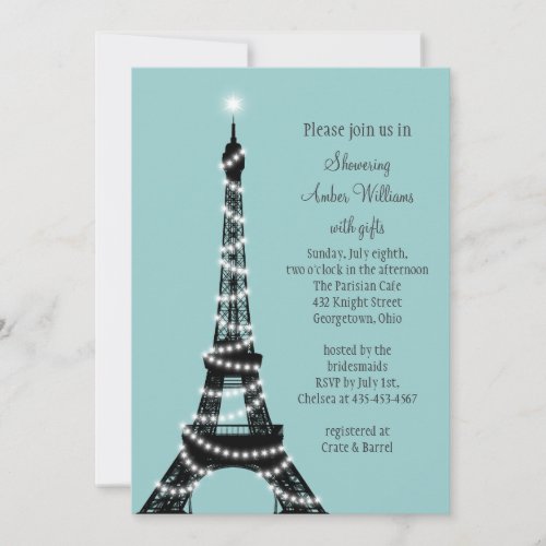 Parisian Lights Bridal Shower Invitation