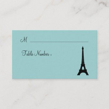 Parisian Lights Place Card (turquoise) by prettyfancyinvites at Zazzle