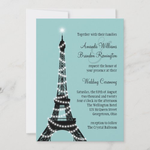 Parisian Lights Wedding Invitation (turquoise)