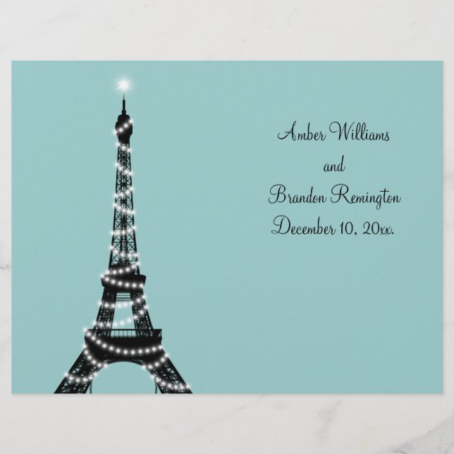 Parisian Lights Wedding Program (Front)