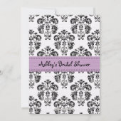 Parisian Lilac and Black Bridal Shower Invitations (Back)