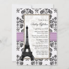 Parisian Lilac and Black Bridal Shower Invitations