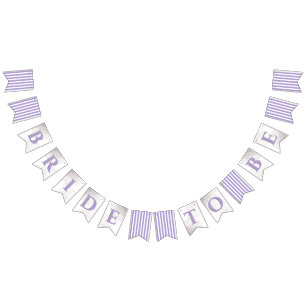 Parisian Lilac Stripe Bridal Shower Bunting Flags