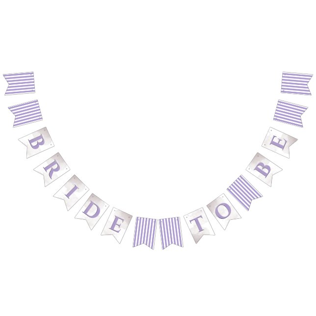 Parisian Lilac Stripe Bridal Shower Bunting Flags (All)