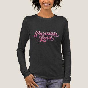 Parisian Love Retro Neon Script Long Sleeve T-Shir Tri-Blend Shirt