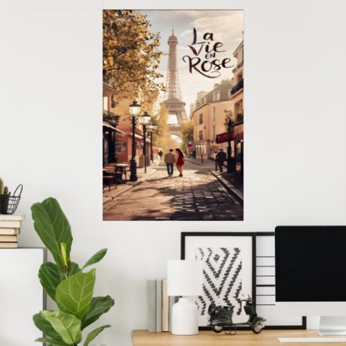 Parisian Love Story A Stroll With The Eiffel Tower Poster