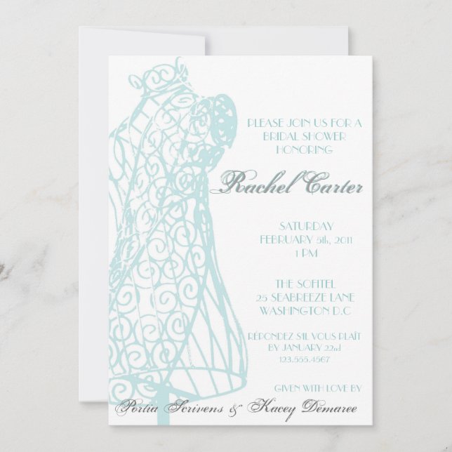 Parisian Mannequin Bridal Shower Invitation (Front)