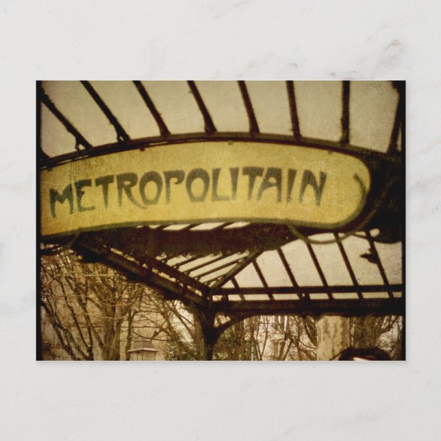 Parisian metro entrance postcard (Front)