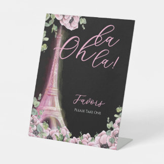 Parisian Oh La La Bridal Shower Pedestal Sign