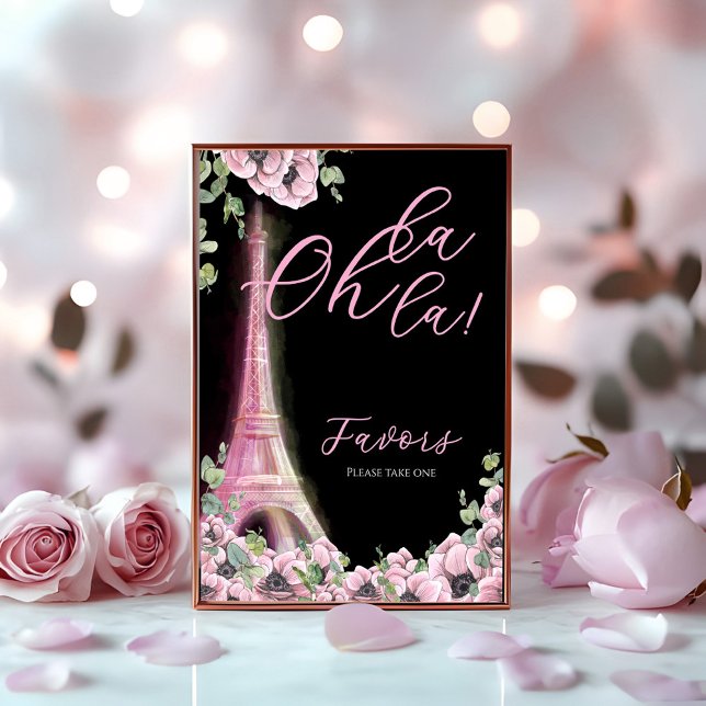 Parisian Oh La La Bridal Shower Pedestal Sign (Creator Uploaded)