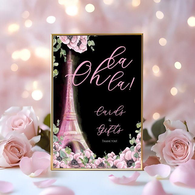 Parisian Oh La La Bridal Shower Pedestal Sign (Creator Uploaded)