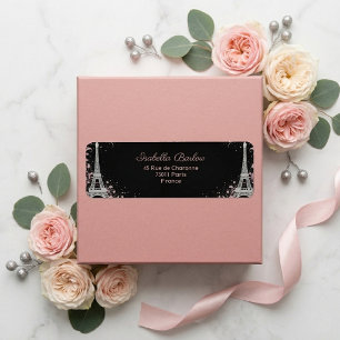 Parisian Ombre Sparkle Blush Pink Night Address  Label
