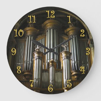 Parisian Organ Round Clock by organs at Zazzle