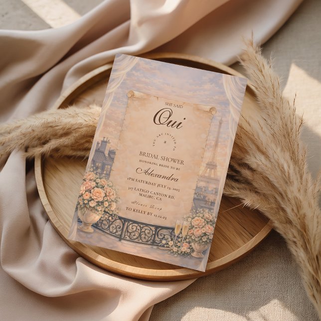 Parisian Oui Bridal Shower Invitation (Creator Uploaded)