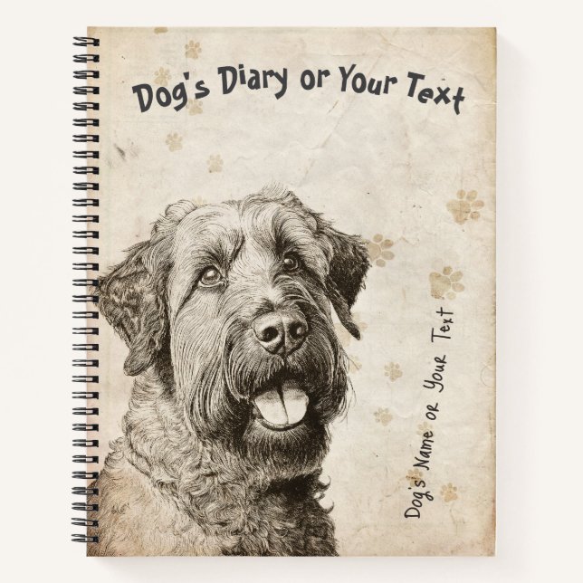 Parisian Pastures: Vintage French Briard Diary Notebook (Front)