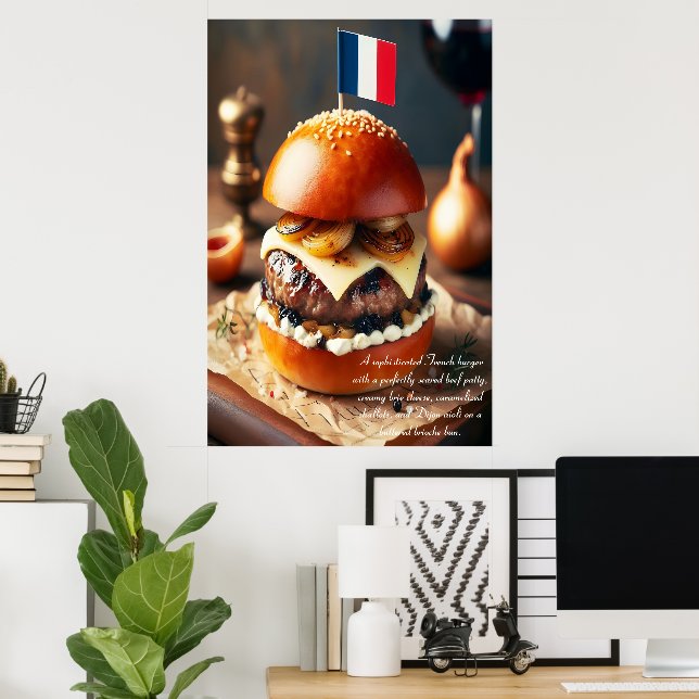 Parisian Patisserie Burger 24x36 Poster (Home Office)