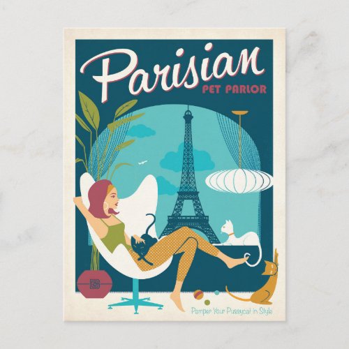 Parisian Pet Parlor Postcard