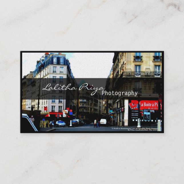 Parisian Photography Business Card (Front)