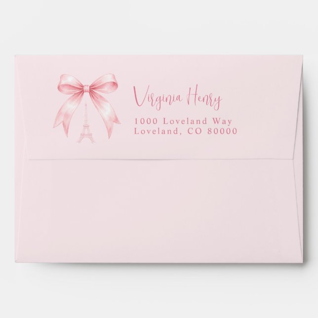 Parisian Pink Bridal Shower Envelope (Back (Top Flap))