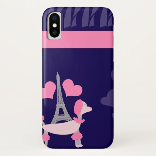 Parisian Poodles in Pink and Purple iPhone X Case