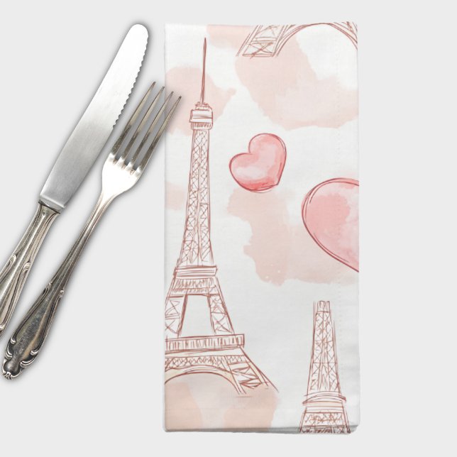Parisian Romance Valentine Cloth Napkin (Creator Uploaded)
