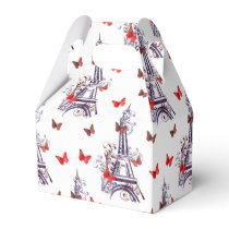 Parisian Romantic Purple Eiffel Tower Butterflies Favor Boxes