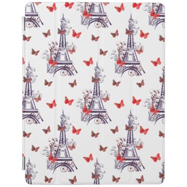 Parisian Romantic Purple Eiffel Tower Butterflies iPad Smart Cover