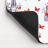 Parisian Romantic Purple Eiffel Tower Butterflies Mouse Pad (Corner)