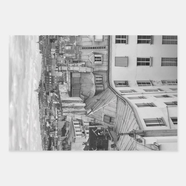 Parisian Rooftops - Wrapping Paper Sheet Set of 3 (Front)