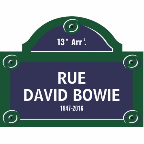 Parisian Rue Bowie Custom Paris Street Sign Cutout