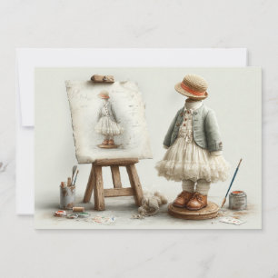 Parisian Ruffle Dress Writer’s Studio 1st birthday Invitation