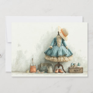 Parisian Ruffle Dress Writer’s Studio 1st birthday Invitation