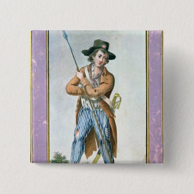 Parisian Sans-culotte Pinback Button (Front)