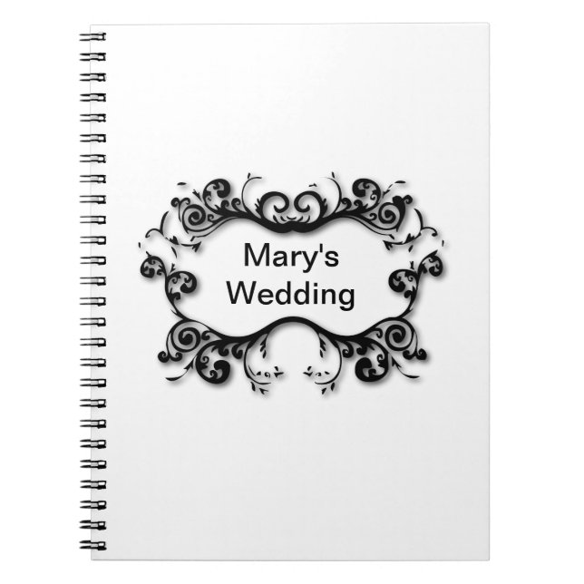 Parisian Scrolls Your Text Notebook (Front)