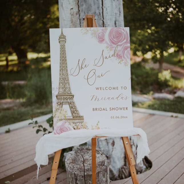 Parisian She Said Oui Bridal Shower Foam Board (Creator Uploaded)